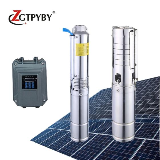 3"Solar Submersible Screw Irrigation Water Well Pump+200/600W Solar Panel moduel 