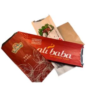 Wholesale roasted: Aluminium Foil Lined Paper Kebab Bag Roast Chicken French Fries Takeaway