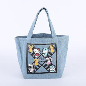 Wholesale jeans: Custom Bags Jeans Denim Canvas Reusable Grocery Shopping Tote Bag