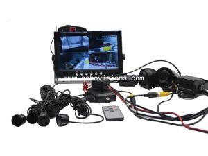 Wholesale vehicle dvr: 7inch Quad Monitor with 128GB SD Slot,Radar System and Rear View Camera System