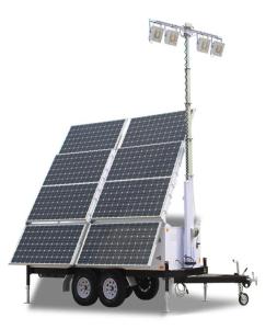 Wholesale solar light: 3 Kw Telescopic Mobile Solar Tower Light with 9 Mtr. Mast