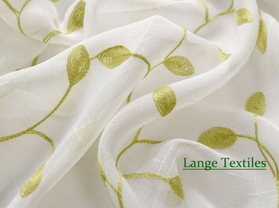 Cotton Embroidery Voile Curtains Fabrics Panel for Home Furnishing