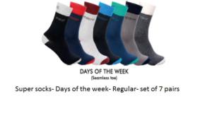 Wholesale toes socks: Men's Socks- Days of Week- Regular.