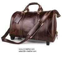 High End Handmade Genuine Leather Travel Bags Suitcase