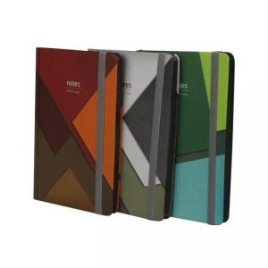 Wholesale elastic band: Full Color Printed Fabric Cover Notebook with Elastic Band and Printed Edge