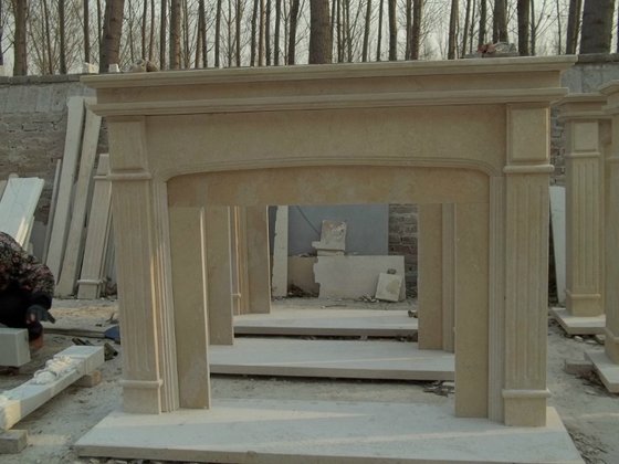 Beige Marble Fireplace Surround Sandstone Fireplace Marble