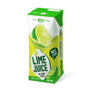 Wholesale paper packaging: 200ml No Sugar Lime Juice From RITA