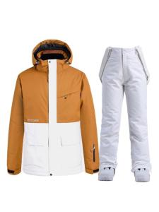 Wholesale waterproof bib pants: RIVIYELE Colorblock Windproof Ski Cloth Waterproof Snow Bib Pants