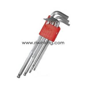 Wholesale Wrenches: 9pcs Ball Point Hex Key Wrench Set(Extra Long Type)