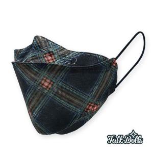 Wholesale facewear mask: Patterned Fine Dust Protection Mask - (Dark Blue Vintage Tartan)