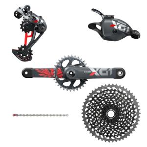 Wholesale gold teeth: SRAM X01 Eagle Boost Groupset - 1x12-speed - Trigger Shifter - 10-50 T. Cassette - Black / Red