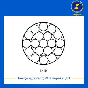 Wholesale galvanized steel wire rope: 1x19 Steel Cord