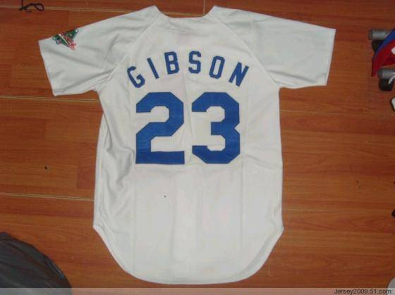 Los Angeles Dodgers#23 GIBSON White Throwback Jerseys