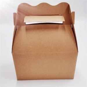 Wholesale folding paper box: Brown Kraft Paper Folding Package Box for Bakery and Cakes