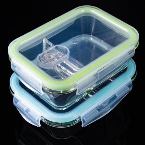 Wholesale airtight box: Wholesale Custom Logo Airtight Glass Fresh-keeping Box Lunch Box Food Container Set with Lock Lid