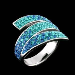 Wholesale o ring: Crystal Edge  Silver Ring Jewelry