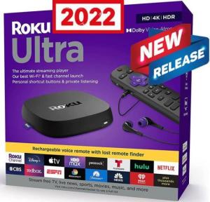 Wholesale ultra 4: Roku Ultra 2022 4K HDR Dolby Streaming Voice Remote Pro W Rechargeable Battery