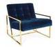 Navy Blue Chair With Metal Frame, Velvet Relax Metal Frame Accent Chair