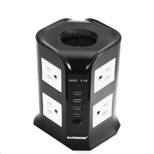 Wholesale extension speaker: SAFEMORE Smart Power Strip 8-Outlet Charging Station