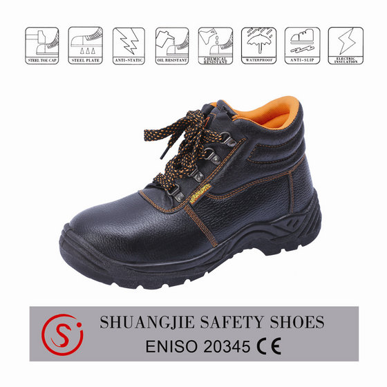 High Heel PU Injection Steel Toe Cap Leather Safety Shoes and Safety ...