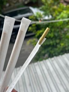 Eco - Friendly Grass Straws OEM Individual Wrapped Paper Packaging Customize Logo From Vietnam
