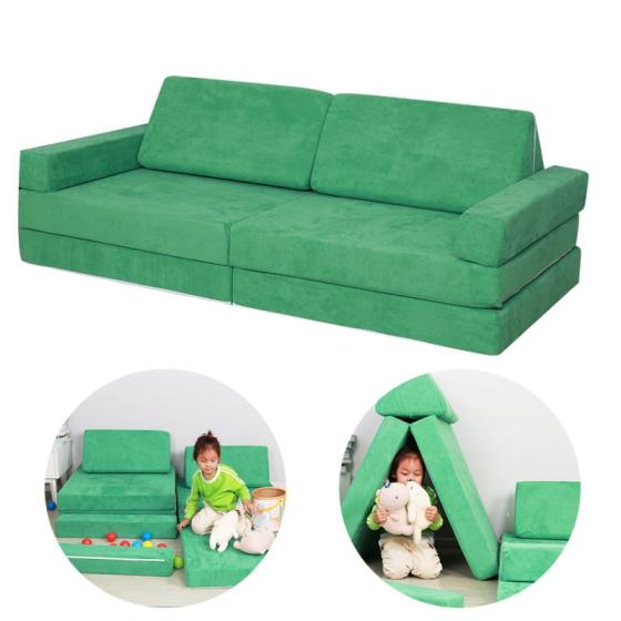 OEM 8 Pieces Nugget Couch with Two Circles Kids Sofa Folding Foam Sofa ...