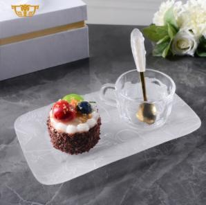 Wholesale restaurant tray: 2022 Serving Coffee Shop Trays Rectangle Household Restaurant Dessert Plate Elegant Wholesale
