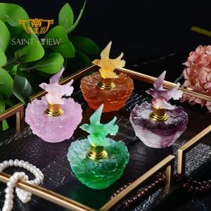 Wholesale glass crafts: SAINT-VIEW Royal Style Handmade Crystal Decorative Essential Oil Perfume Fragrance Bottle