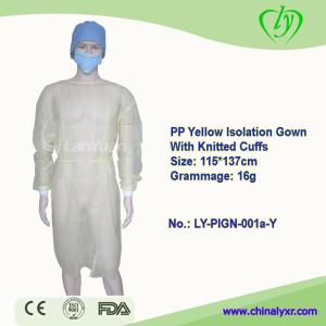 Wholesale surgical gown: LY Disposable Medical Isolation Gown PP Hospital Surgical Gowns Yellow