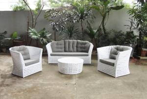 Wholesale cushions: Wicker Outdoor Furniture/ Wicker Sofa Set with Black Cushion