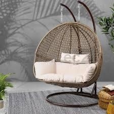 Patio Outdoor Furniture Rattan Double, Outdoor Furniture Double Swing Chair