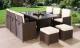 New Style Outdoor Furniture/ Ploy Rattan Dining Set with Cushion