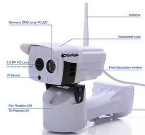 Wireless Outdoor IP Camera Pan Rotation by Software ONVIF...