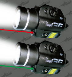 Wholesale 9 led flashlight: Green Laser Sight and 200 Lumens CREE Q5 LED Light Combo