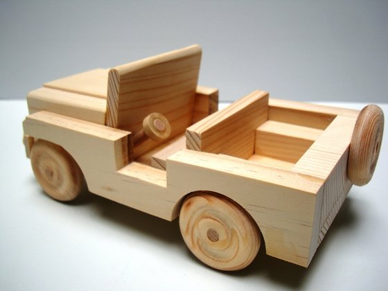 wooden jeep toy