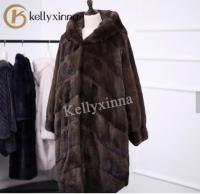 Hot Sale Brown Long Real Mink Fur Coat for Women From Chinese...