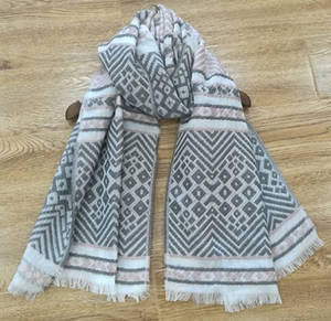 Wholesale acrylic scarf: Warm Diamond Strip 100%Acrylic Scarf
