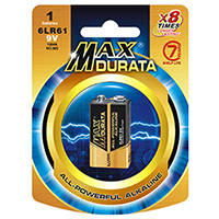 Wholesale alkaline battery: MAXDURATA SUPER ALKALINE BATTERY-6LR61/9V