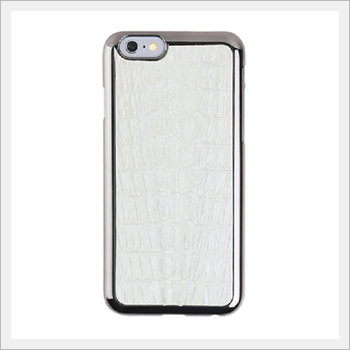 iPhone6 White Caiman Crocodile Leather  Cell Phone Case