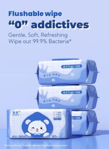 Wholesale alcohol wipes packaging: Flushable Toilet Wipes Biodegradable Material Pure Water Wet Toilet Wipes