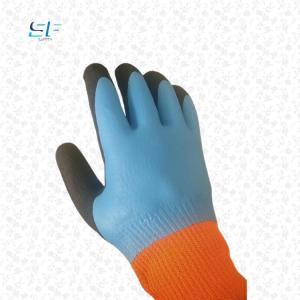 Wholesale comforter: Warm Terry Fleece Lined Double Latex Winter Waterproof Work Gloves Waterproof Gloves