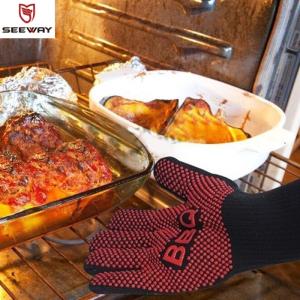 Wholesale outdoor bbq: Kitchen Grill BBQ Gloves Heat Resistant Gloves for Outdoor Cooking