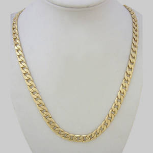 Wholesale necklace: 26 Long New 18K GP Cuban Curb Link Chain Necklace 9.0MM Wide