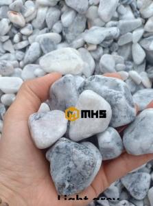 Wholesale stone fountains: Light Grey Tumbled Pebble Stone for Decoration Sizes Available