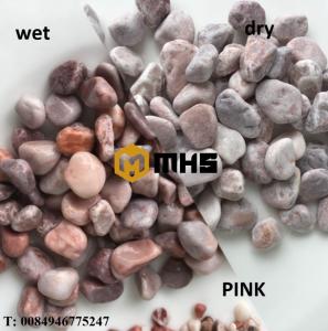 Wholesale outdoor pot: Natural Pink Tumbled Pebble Stone for Outdoor Landscape Decoration Sizes Available