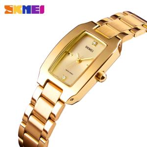Wholesale ladies watches: Skmei 1400 Ladies Timepieces Ladies Fashion Design Quartz 3 Atm Water Resistant Watches Gold Wrist