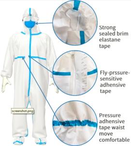Wholesale breathable nonwoven: Disposable Coverall for Medical Use