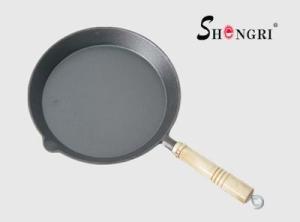 Wholesale griddle: Wooden Handle Fry Pan/Grill Pan/Griddle/Vegetable Oil Fry Pan/Grill Pan