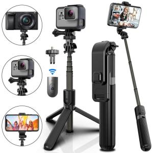 Wholesale Tripods: New 360 Selfie Stick Tripod Remote Bluetooth for 14 13 12 Pro Max 11 Xs