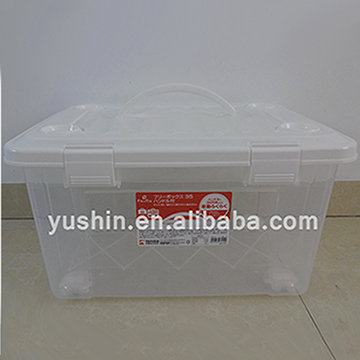 plastic box on wheels with handle